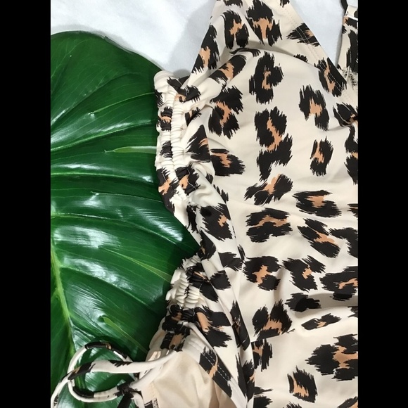 NEW $35 Kona Sol Animal Print‎ Tortoise Ring One Piece Swimsuit [ Medium ] - Picture 6 of 12